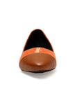 Tangerine Orange Cruelty Free Leather Ballerinas