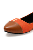 Tangerine Orange Cruelty Free Leather Ballerinas