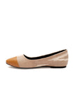 Cream Gold Cruelty Free Leather Ballerinas