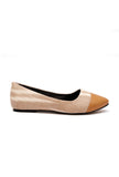Cream Gold Cruelty Free Leather Ballerinas