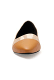 Cream Gold Cruelty Free Leather Ballerinas