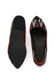 Black Ikkat Cruelty Free Leather Flat Ballerinas