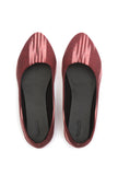 Maroon Ikkat Cruelty Free Leather Flat Ballerinas