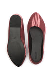 Maroon Ikkat Cruelty Free Leather Flat Ballerinas