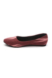 Maroon Ikkat Cruelty Free Leather Flat Ballerinas