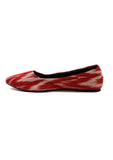 Cherry Red Ikkat Cruelty Free Leather Flat Ballerinas