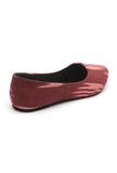 Maroon Ikkat Cruelty Free Leather Flat Ballerinas