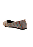 Grey Ikkat Cruelty Free Leather Flat Ballerinas