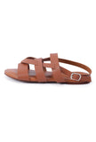 Brunette Brown Criss Cross Flats