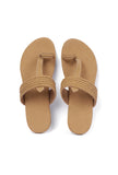 Camel Brown Cruelty free Leather inspired Kolhapuri with multiple braidings