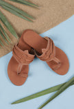 Tan Brown Cruelty free Leather inspired Kolhapuri