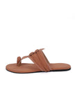 Tan Brown Cruelty free Leather inspired Kolhapuri