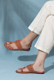 Tan Brown Cruelty free Leather inspired Kolhapuri