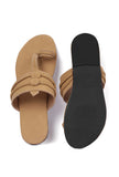 Camel Brown Cruelty free Leather inspired Kolhapuri