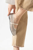 Beige Mesh Mary Jane Ballet Flats With An Adjustable Buckle