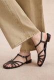Midnight Cross-Strap Comfort Low Block Heel Sandals