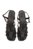 Midnight Cross-Strap Comfort Low Block Heel Sandals