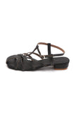Midnight Cross-Strap Comfort Low Block Heel Sandals