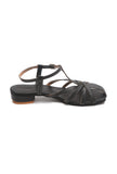 Midnight Cross-Strap Comfort Low Block Heel Sandals