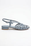 Blue Multi-Strap Knotted Slingback Flat Sandals