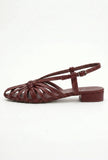 Coral Multi-Strap Knotted Slingback Flat Sandals