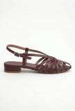 Coral Multi-Strap Knotted Slingback Flat Sandals