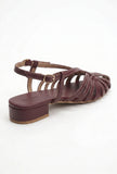 Coral Multi-Strap Knotted Slingback Flat Sandals