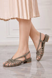 Taupe Multi-Strap Knotted Slingback Flat Sandals