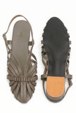 Taupe Multi-Strap Knotted Slingback Flat Sandals