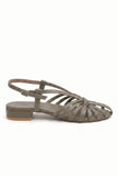 Taupe Multi-Strap Knotted Slingback Flat Sandals