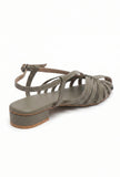 Taupe Multi-Strap Knotted Slingback Flat Sandals