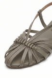 Taupe Multi-Strap Knotted Slingback Flat Sandals