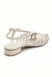 Off White Multi-Strap Knotted Slingback Flat Sandals