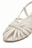 Off White Multi-Strap Knotted Slingback Flat Sandals