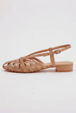 Cream Multi-Strap Knotted Slingback Flat Sandals