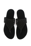 Noir Weave Thong Flat Sandals