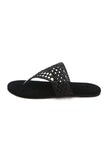 Noir Weave Thong Flat Sandals