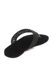 Noir Weave Thong Flat Sandals