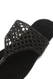 Noir Weave Thong Flat Sandals