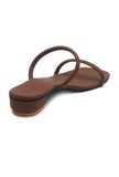 Tan Brown Dual Strap Slide Sandals