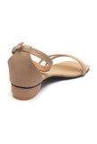 Beige Tube Strap Ankle Buckle Sandals
