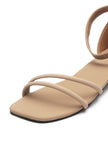 Beige Tube Strap Ankle Buckle Sandals