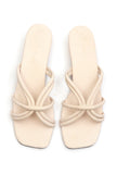 Cream White Multi Tube Strap Slide Sandals