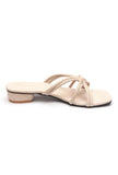 Cream White Multi Tube Strap Slide Sandals