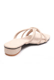 Cream White Multi Tube Strap Slide Sandals