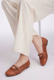 Tan Woven Mary Jane Ballet Flats