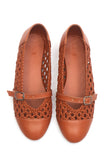 Tan Woven Mary Jane Ballet Flats
