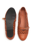 Tan Woven Mary Jane Ballet Flats