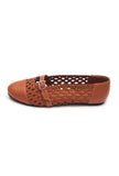 Tan Woven Mary Jane Ballet Flats