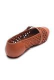Tan Woven Mary Jane Ballet Flats